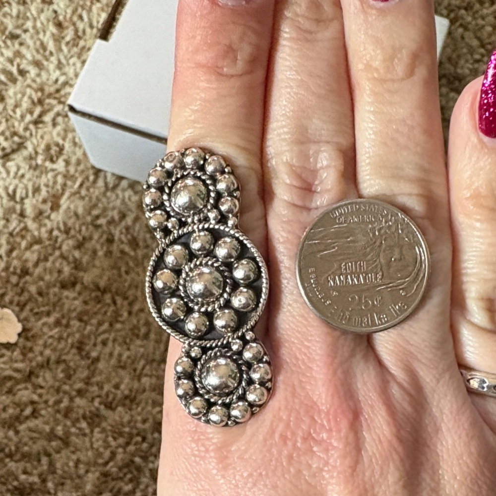 Sterling Silver Adjustable Crawler Statement Ring… - image 3